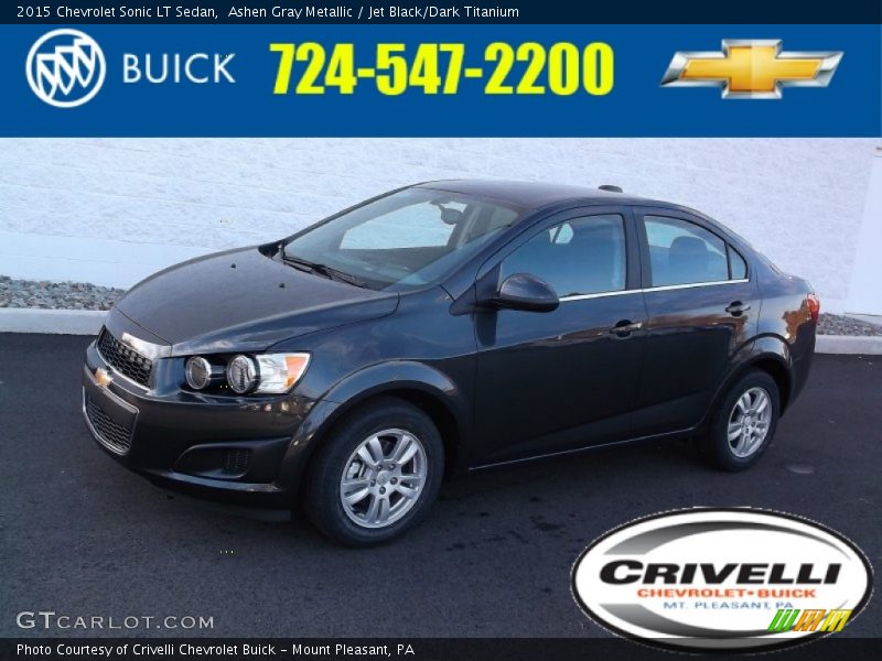 Ashen Gray Metallic / Jet Black/Dark Titanium 2015 Chevrolet Sonic LT Sedan