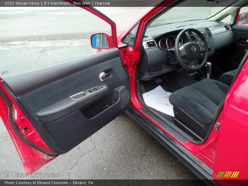 Red Alert / Charcoal 2012 Nissan Versa 1.8 S Hatchback