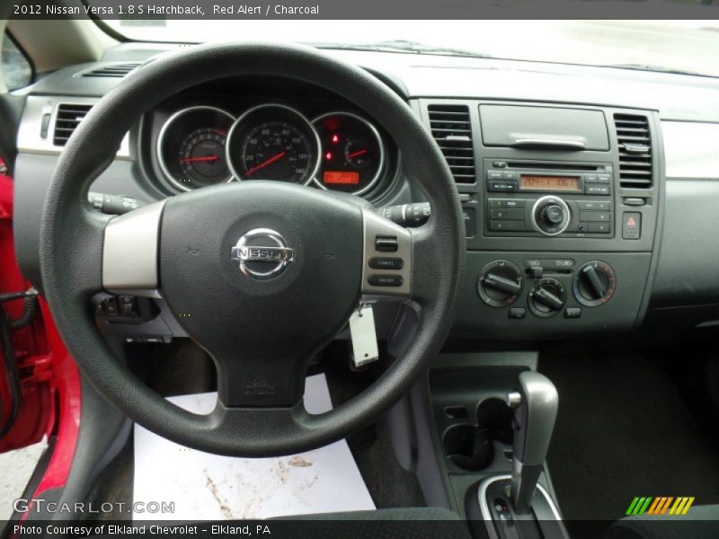 Red Alert / Charcoal 2012 Nissan Versa 1.8 S Hatchback