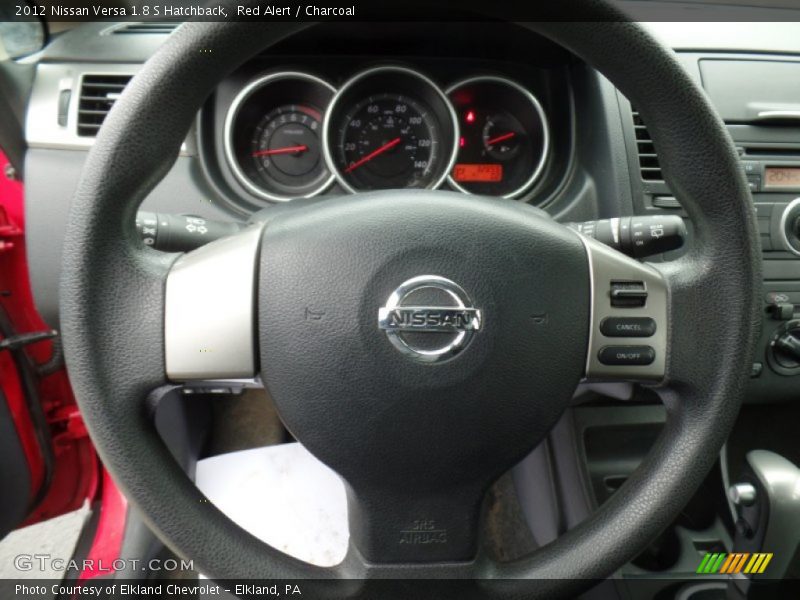 Red Alert / Charcoal 2012 Nissan Versa 1.8 S Hatchback