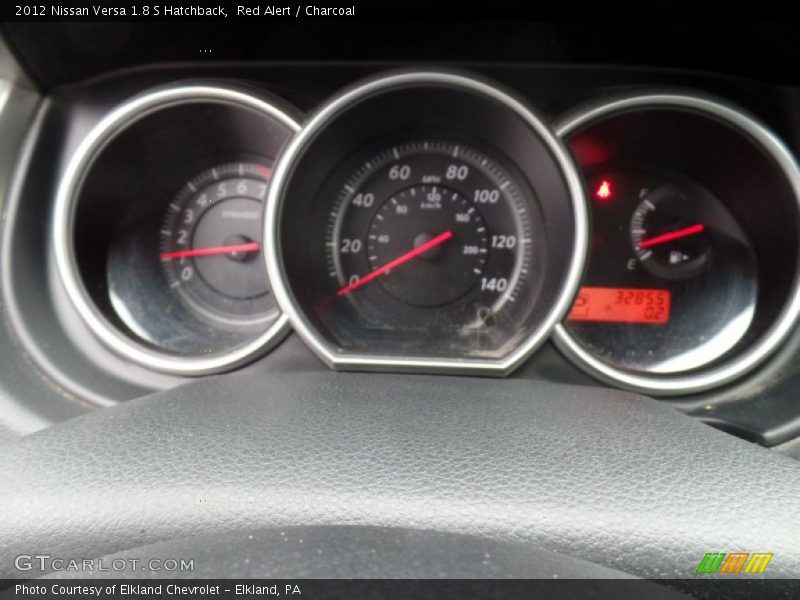 Red Alert / Charcoal 2012 Nissan Versa 1.8 S Hatchback