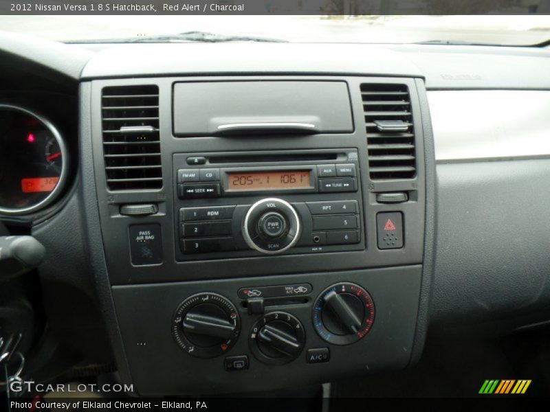 Red Alert / Charcoal 2012 Nissan Versa 1.8 S Hatchback