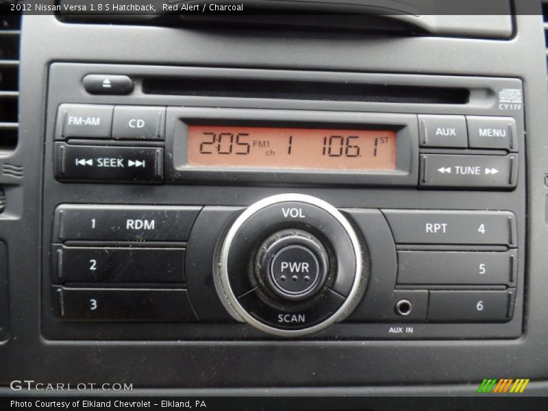 Red Alert / Charcoal 2012 Nissan Versa 1.8 S Hatchback