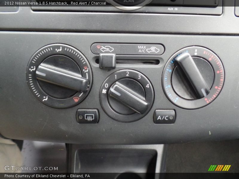 Red Alert / Charcoal 2012 Nissan Versa 1.8 S Hatchback