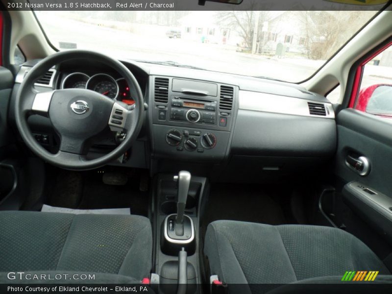 Red Alert / Charcoal 2012 Nissan Versa 1.8 S Hatchback
