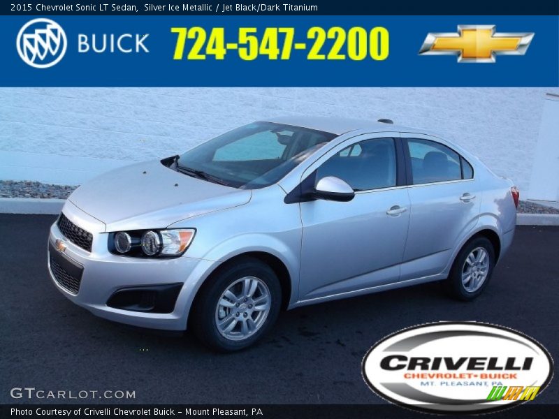 Silver Ice Metallic / Jet Black/Dark Titanium 2015 Chevrolet Sonic LT Sedan