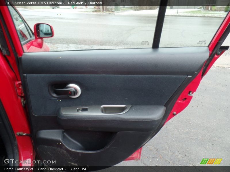Red Alert / Charcoal 2012 Nissan Versa 1.8 S Hatchback
