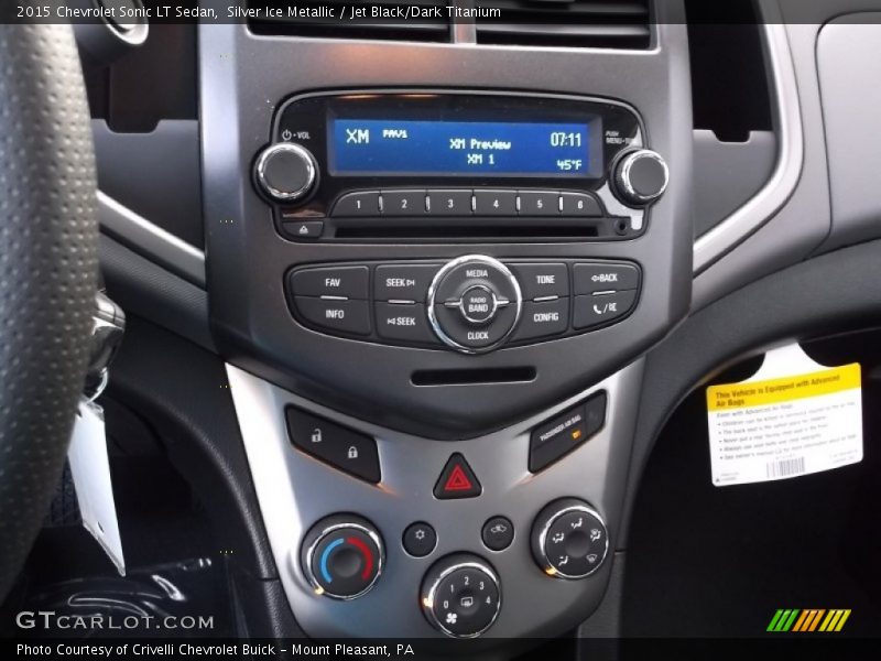 Silver Ice Metallic / Jet Black/Dark Titanium 2015 Chevrolet Sonic LT Sedan