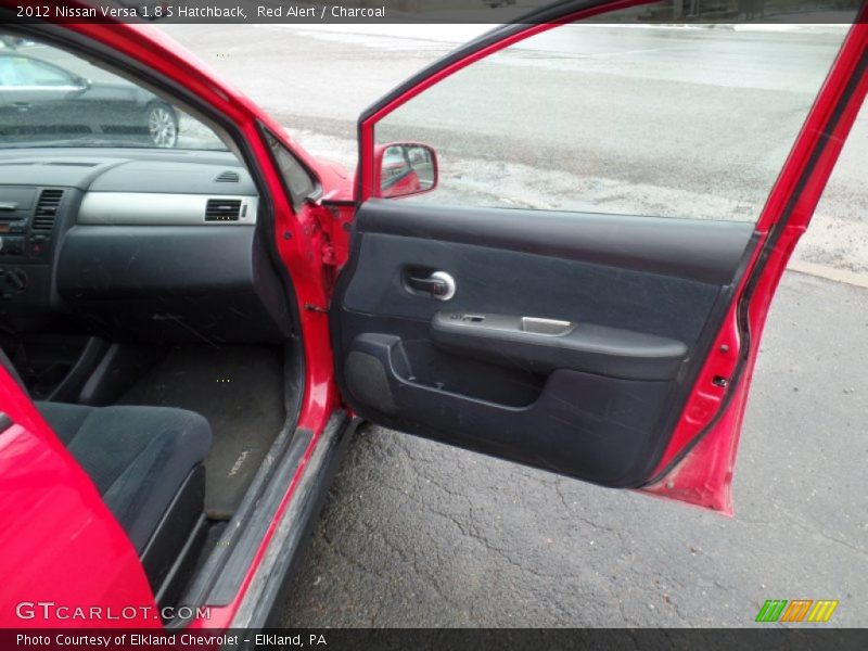 Red Alert / Charcoal 2012 Nissan Versa 1.8 S Hatchback