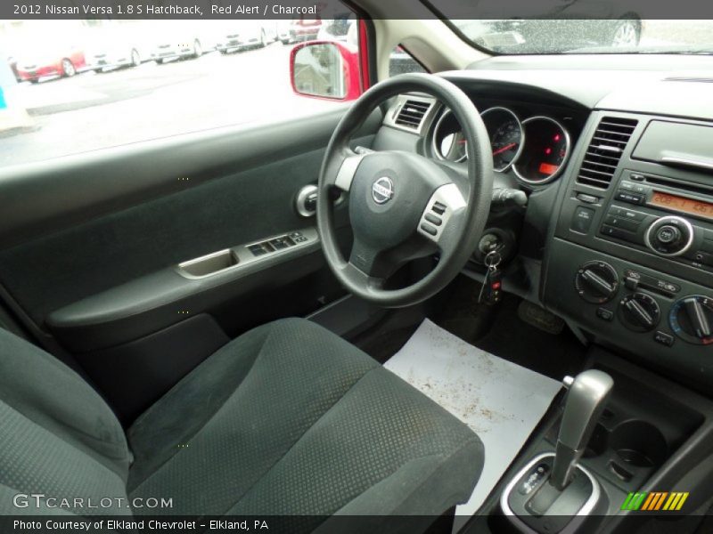Red Alert / Charcoal 2012 Nissan Versa 1.8 S Hatchback