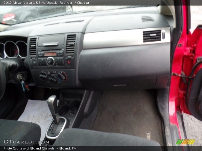 Red Alert / Charcoal 2012 Nissan Versa 1.8 S Hatchback