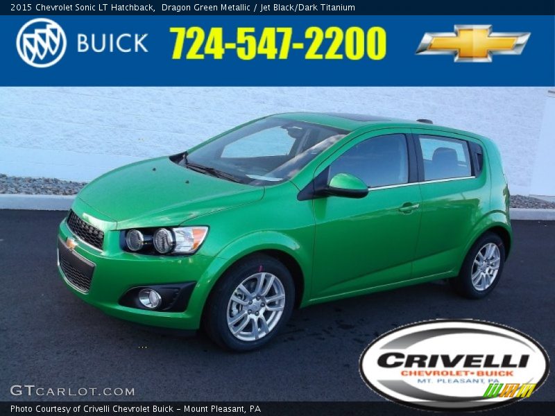 Dragon Green Metallic / Jet Black/Dark Titanium 2015 Chevrolet Sonic LT Hatchback