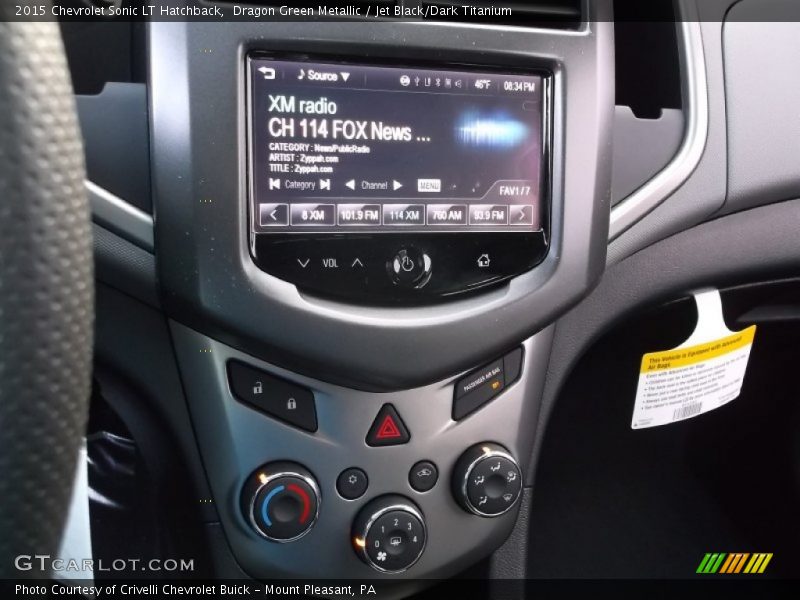 Dragon Green Metallic / Jet Black/Dark Titanium 2015 Chevrolet Sonic LT Hatchback