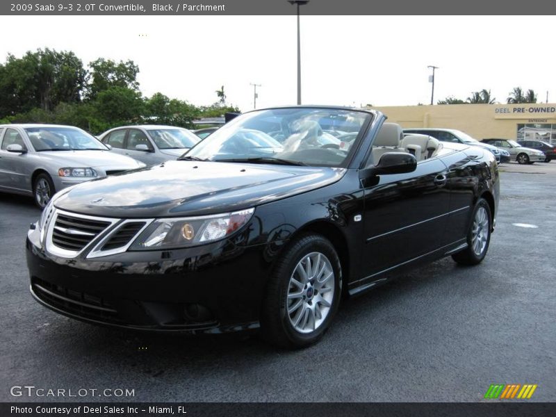 Black / Parchment 2009 Saab 9-3 2.0T Convertible