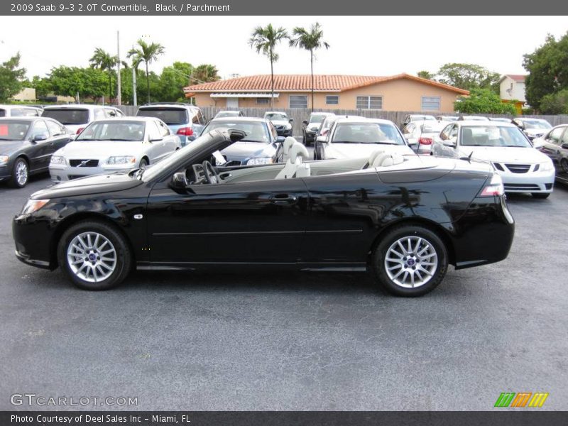 Black / Parchment 2009 Saab 9-3 2.0T Convertible