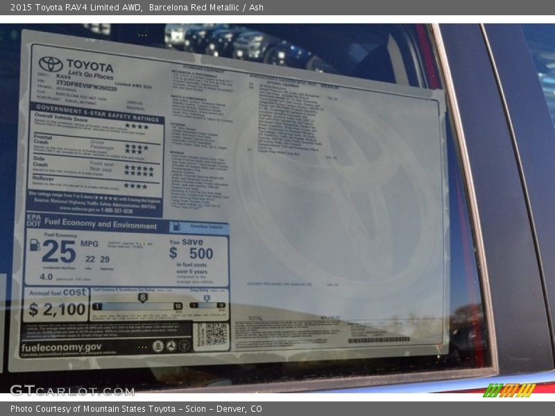 Barcelona Red Metallic / Ash 2015 Toyota RAV4 Limited AWD