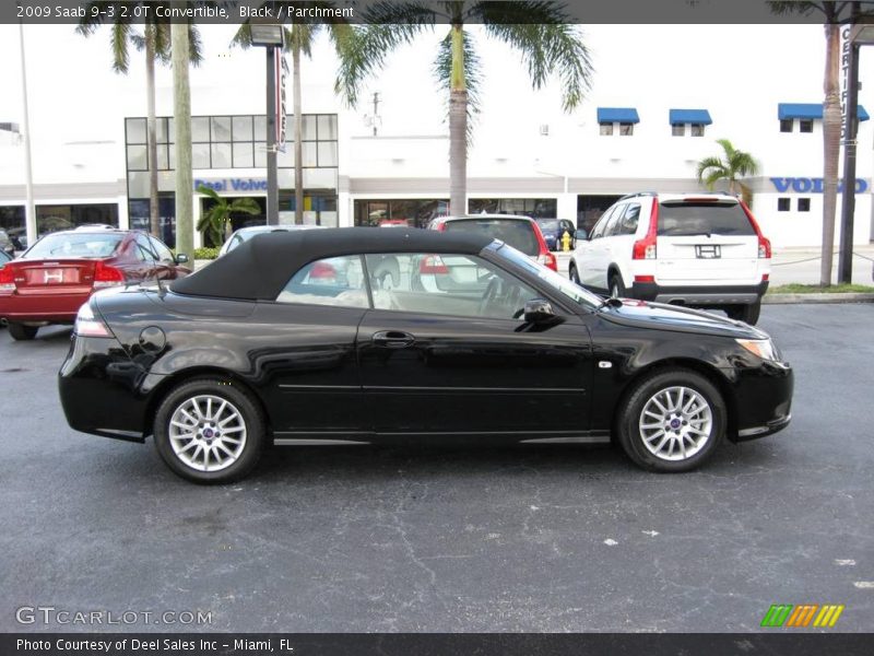 Black / Parchment 2009 Saab 9-3 2.0T Convertible