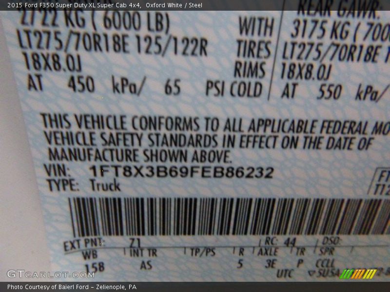 Oxford White / Steel 2015 Ford F350 Super Duty XL Super Cab 4x4