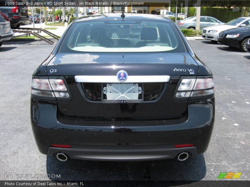 Jet Black Metallic / Black/Parchment 2009 Saab 9-3 Aero XWD Sport Sedan