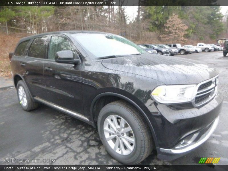 Brilliant Black Crystal Pearl / Black 2015 Dodge Durango SXT AWD