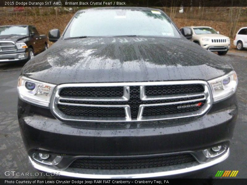 Brilliant Black Crystal Pearl / Black 2015 Dodge Durango SXT AWD
