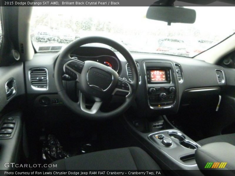 Brilliant Black Crystal Pearl / Black 2015 Dodge Durango SXT AWD