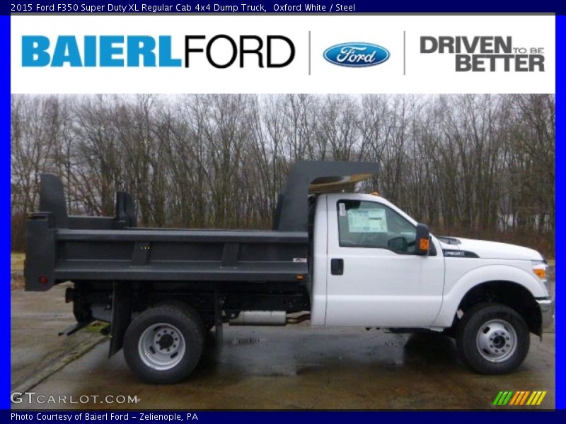 Oxford White / Steel 2015 Ford F350 Super Duty XL Regular Cab 4x4 Dump Truck