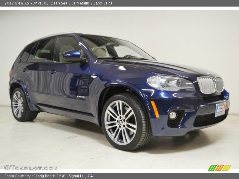 Deep Sea Blue Metallic / Sand Beige 2012 BMW X5 xDrive50i