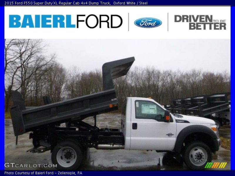 Oxford White / Steel 2015 Ford F550 Super Duty XL Regular Cab 4x4 Dump Truck