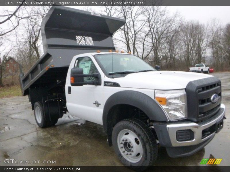 Front 3/4 View of 2015 F550 Super Duty XL Regular Cab 4x4 Dump Truck