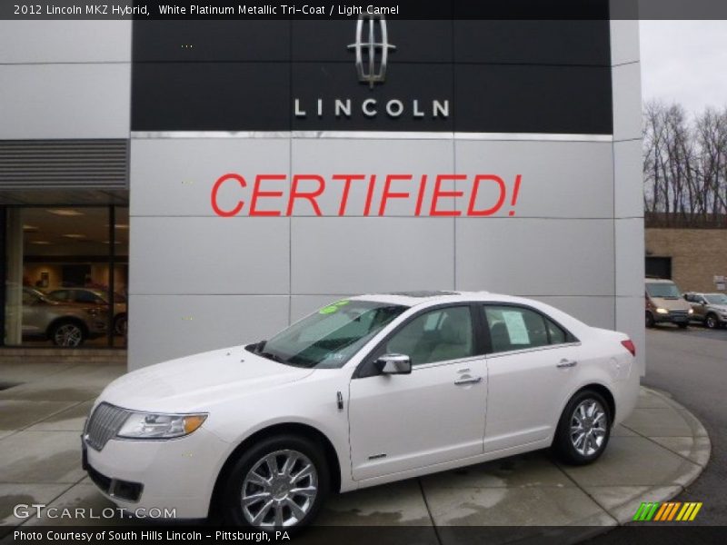 White Platinum Metallic Tri-Coat / Light Camel 2012 Lincoln MKZ Hybrid