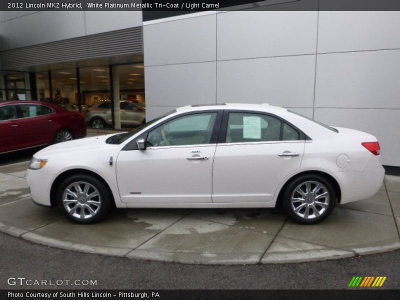 White Platinum Metallic Tri-Coat / Light Camel 2012 Lincoln MKZ Hybrid