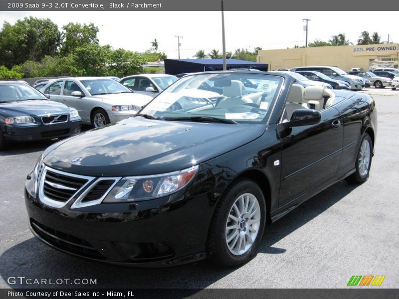 Black / Parchment 2009 Saab 9-3 2.0T Convertible