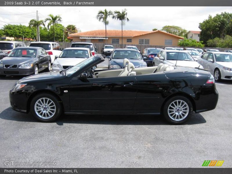 Black / Parchment 2009 Saab 9-3 2.0T Convertible