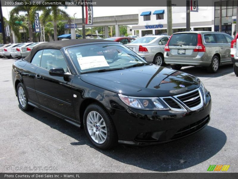 Black / Parchment 2009 Saab 9-3 2.0T Convertible