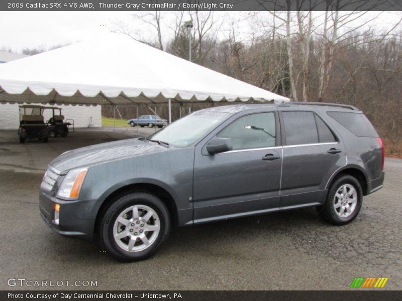 Thunder Gray ChromaFlair / Ebony/Light Gray 2009 Cadillac SRX 4 V6 AWD
