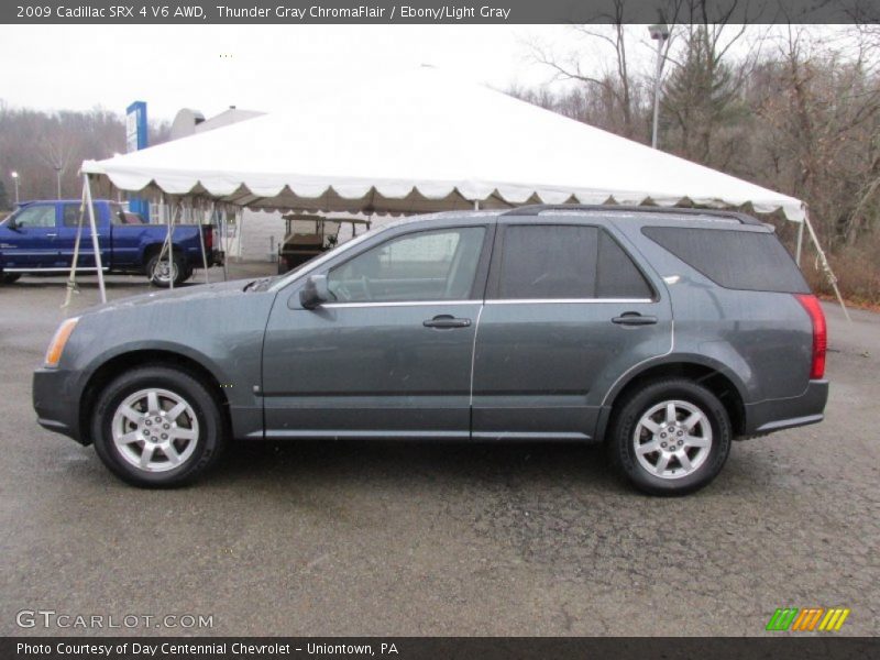 Thunder Gray ChromaFlair / Ebony/Light Gray 2009 Cadillac SRX 4 V6 AWD