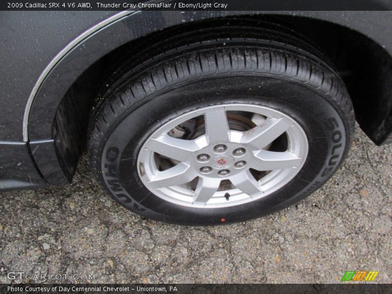 Thunder Gray ChromaFlair / Ebony/Light Gray 2009 Cadillac SRX 4 V6 AWD