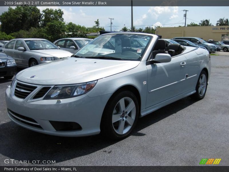 Snow Silver Metallic / Black 2009 Saab 9-3 2.0T Convertible