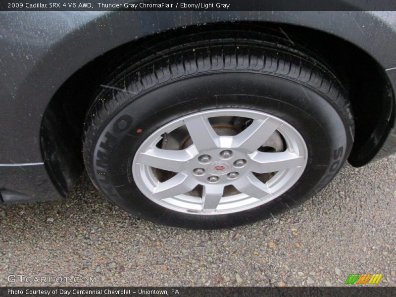 Thunder Gray ChromaFlair / Ebony/Light Gray 2009 Cadillac SRX 4 V6 AWD