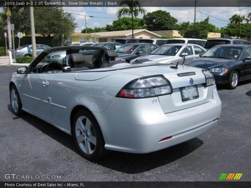 Snow Silver Metallic / Black 2009 Saab 9-3 2.0T Convertible