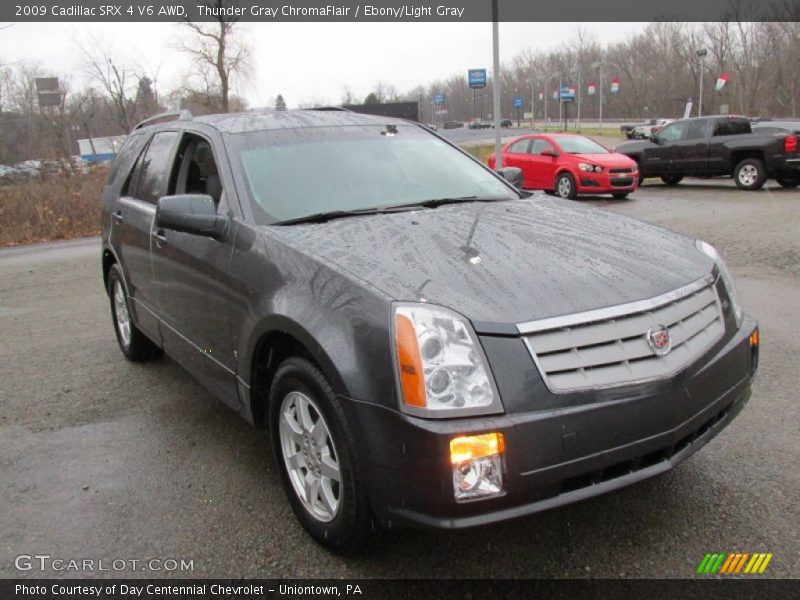 Thunder Gray ChromaFlair / Ebony/Light Gray 2009 Cadillac SRX 4 V6 AWD