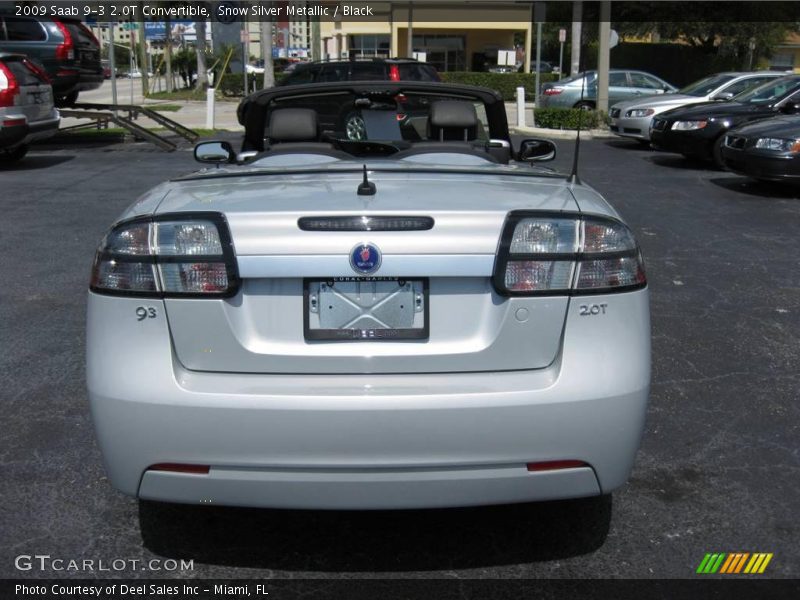 Snow Silver Metallic / Black 2009 Saab 9-3 2.0T Convertible