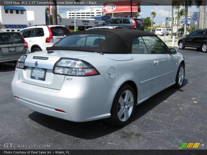Snow Silver Metallic / Black 2009 Saab 9-3 2.0T Convertible