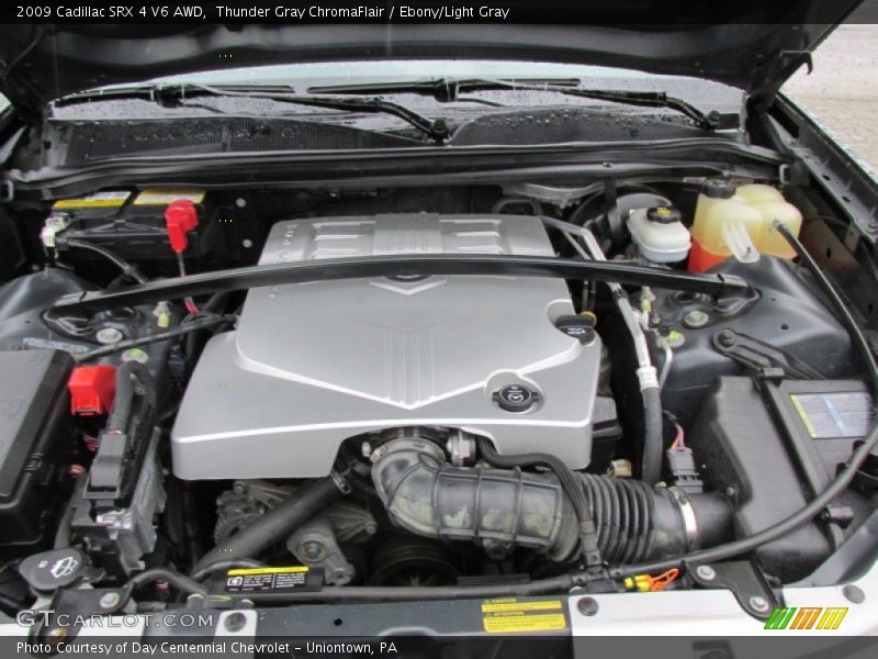 Thunder Gray ChromaFlair / Ebony/Light Gray 2009 Cadillac SRX 4 V6 AWD