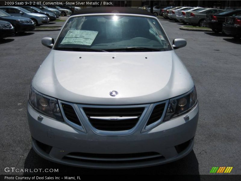 Snow Silver Metallic / Black 2009 Saab 9-3 2.0T Convertible