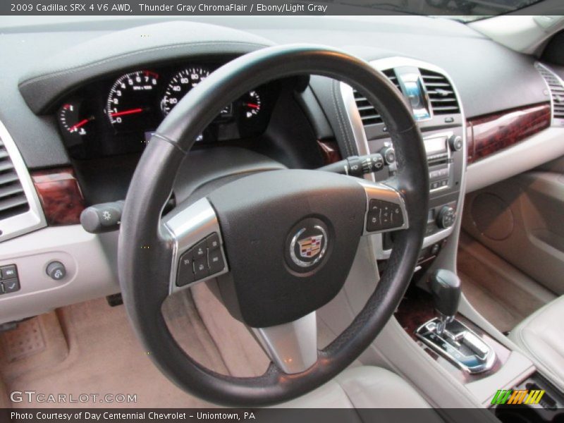 Thunder Gray ChromaFlair / Ebony/Light Gray 2009 Cadillac SRX 4 V6 AWD
