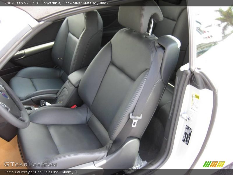 Snow Silver Metallic / Black 2009 Saab 9-3 2.0T Convertible