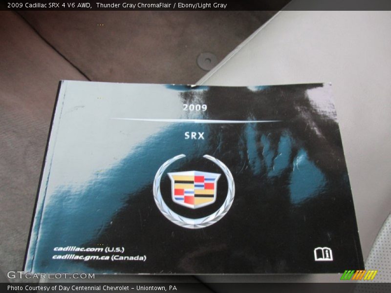 Thunder Gray ChromaFlair / Ebony/Light Gray 2009 Cadillac SRX 4 V6 AWD