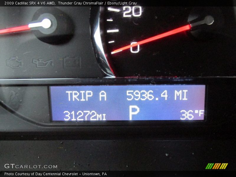 Thunder Gray ChromaFlair / Ebony/Light Gray 2009 Cadillac SRX 4 V6 AWD